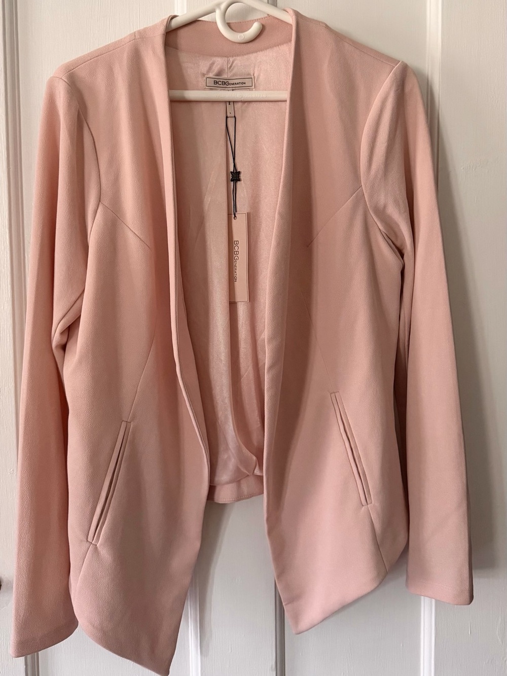 BCBGeneration Pale Pink Open-Front Blazer
